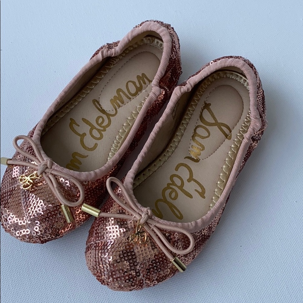 Sam Edelman Rose Gold Sequin Ballet Flats